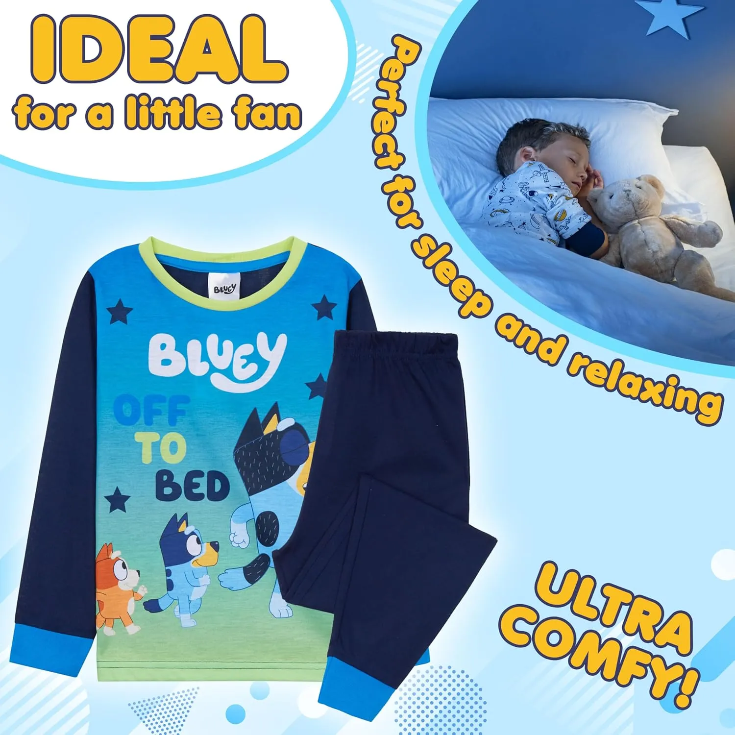 Bluey Boys Long Sleeve Pajama Set, Sleepwear Pajamas For Kids - Gifts For Boys