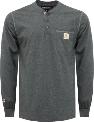 BOCOMAL FR Shirts for Men 5.5oz Lightweight Long Sleeve Work Henley Fire Resistant Shirt CAT2