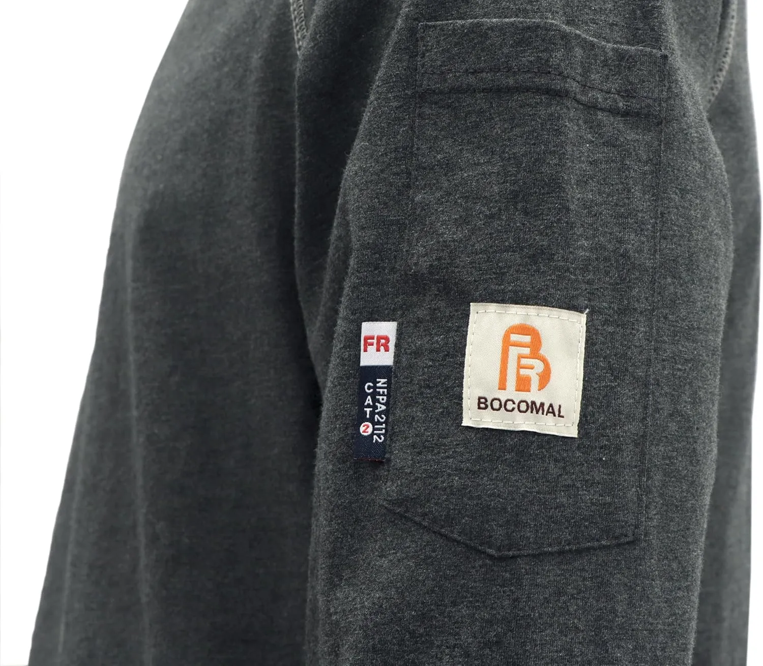 BOCOMAL FR Shirts Heather Series 6oz Flame Resistant T Shirt NFPA2112 CAT2 Fire Retardant Crew Work Shirt