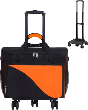 Bowling Ball Bag 2 Ball Bowling Bag with Wheels Convertible Single or Double Ball Bag Detachable Bowling Roller Bag with EVA Foam Ball Holder and Separate Shoe Bag Bowling Accessories for Men Women
