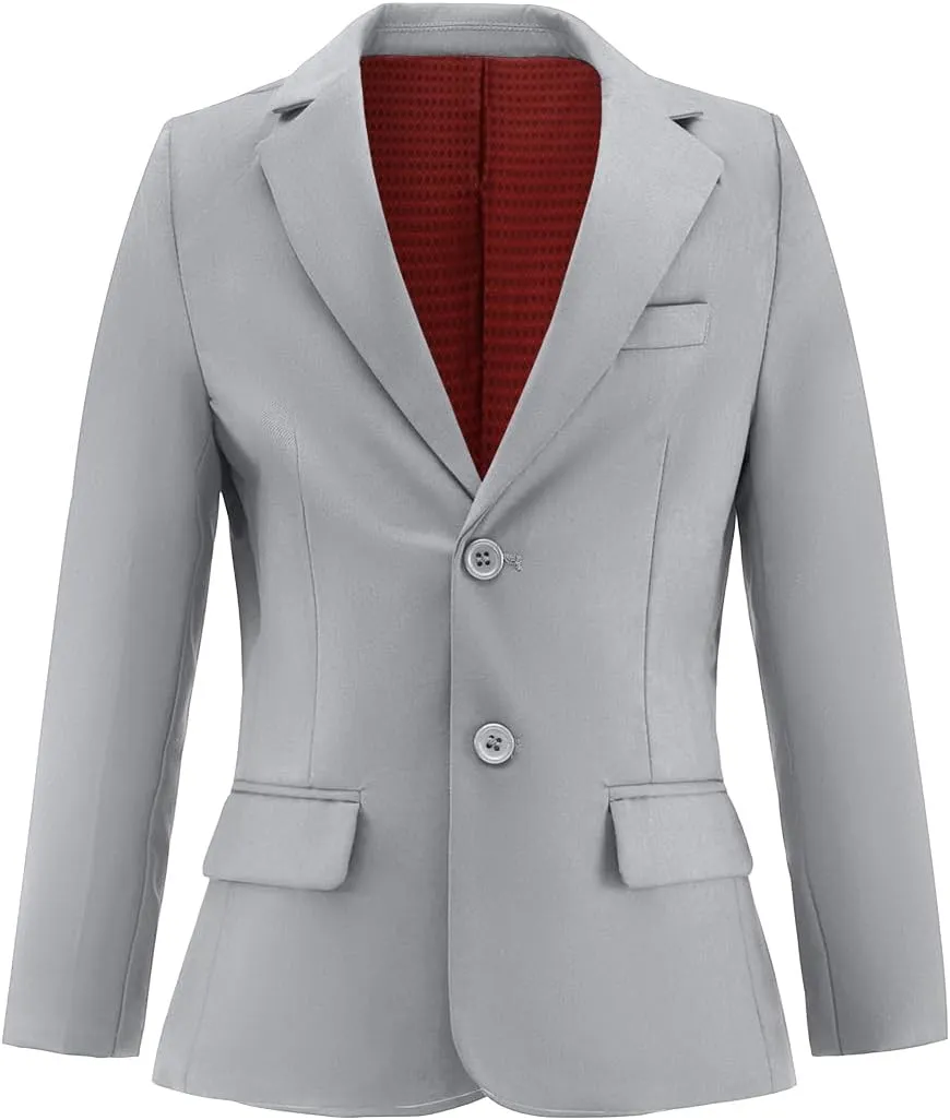 Boys Formal Suit Blazer Two-Button Jacket Coat for Kids School