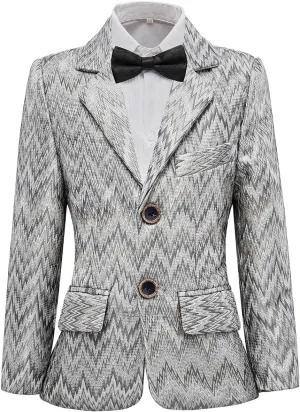 Boys Formal Suit Blazer Two-Button Jacket Coat for Kids School
