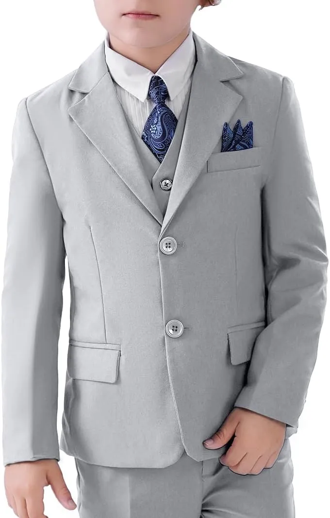 Boys Formal Suit Blazer Two-Button Jacket Coat for Kids School