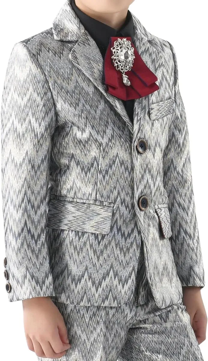 Boys Formal Suit Blazer Two-Button Jacket Coat for Kids School