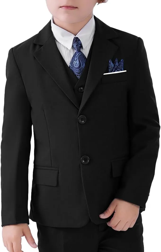 Boys Formal Suit Blazer Two-Button Jacket Coat for Kids School