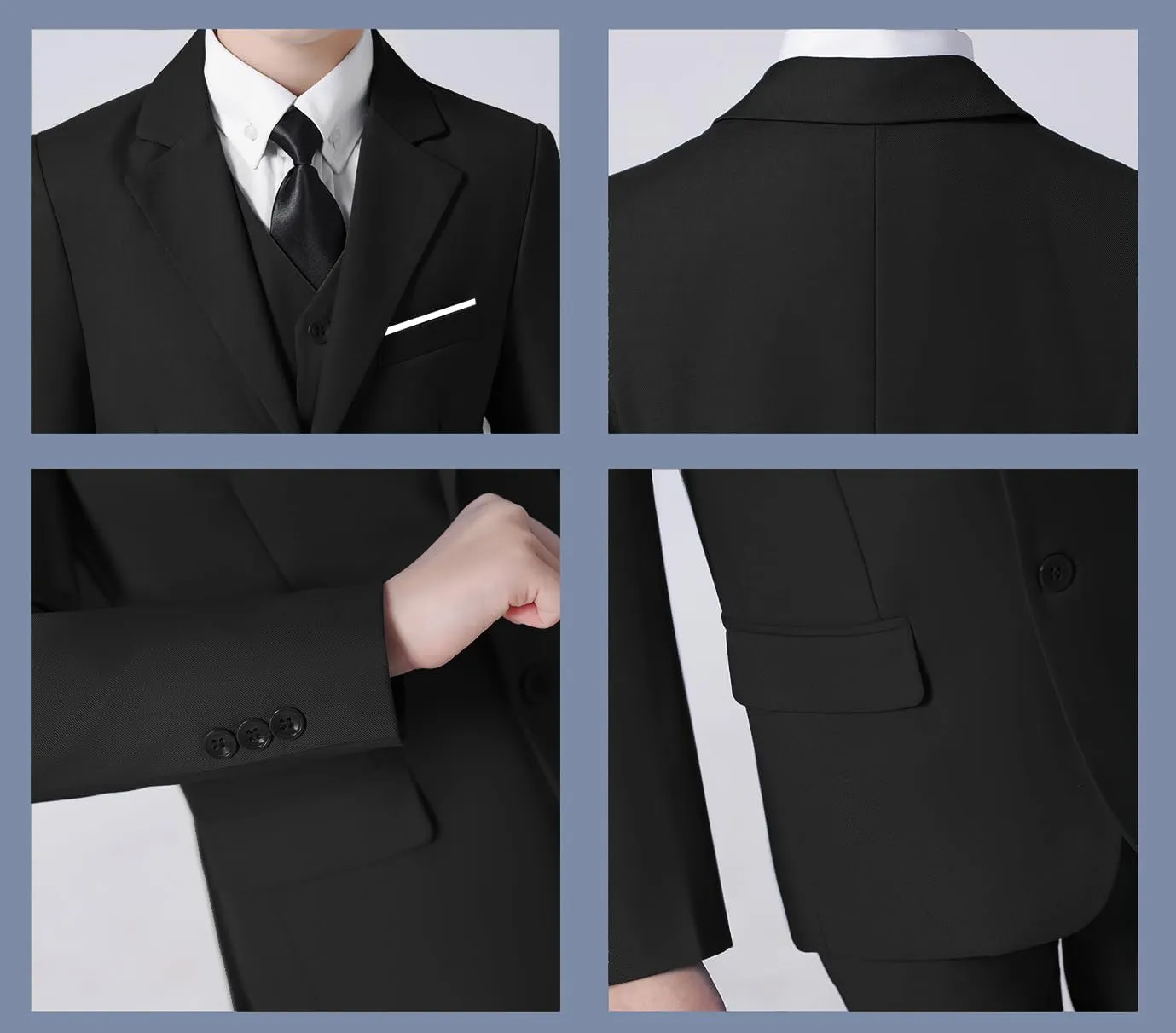 Boys Formal Suit Blazer Two-Button Jacket Coat for Kids School
