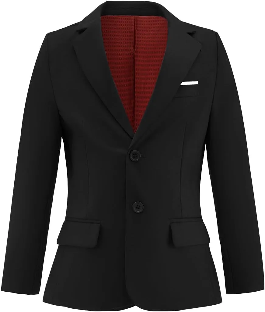 Boys Formal Suit Blazer Two-Button Jacket Coat for Kids School