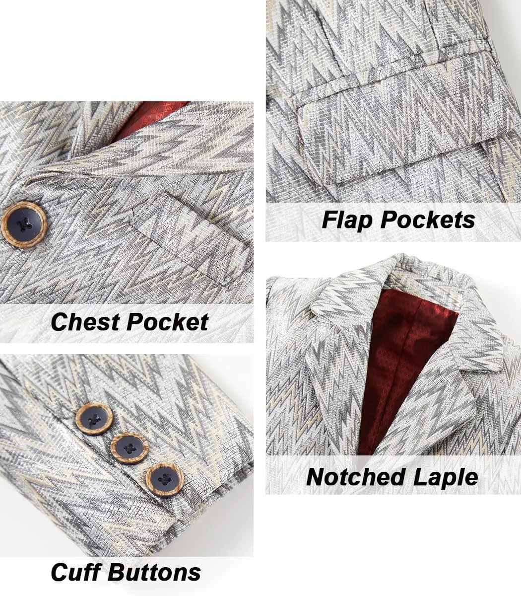 Boys Formal Suit Blazer Two-Button Jacket Coat for Kids School