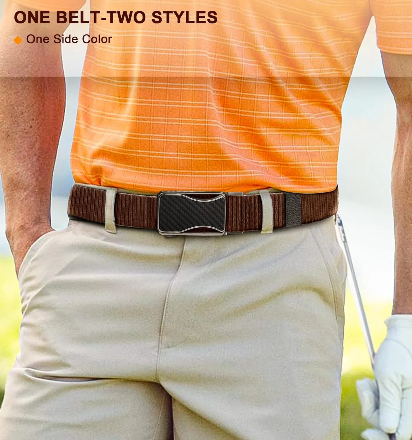 BULLIANT Mens Ratchet Belt Reversible,Web Nylon Casual Belt for Gift Men Golf Hiking Pants Jeans 2 In 1