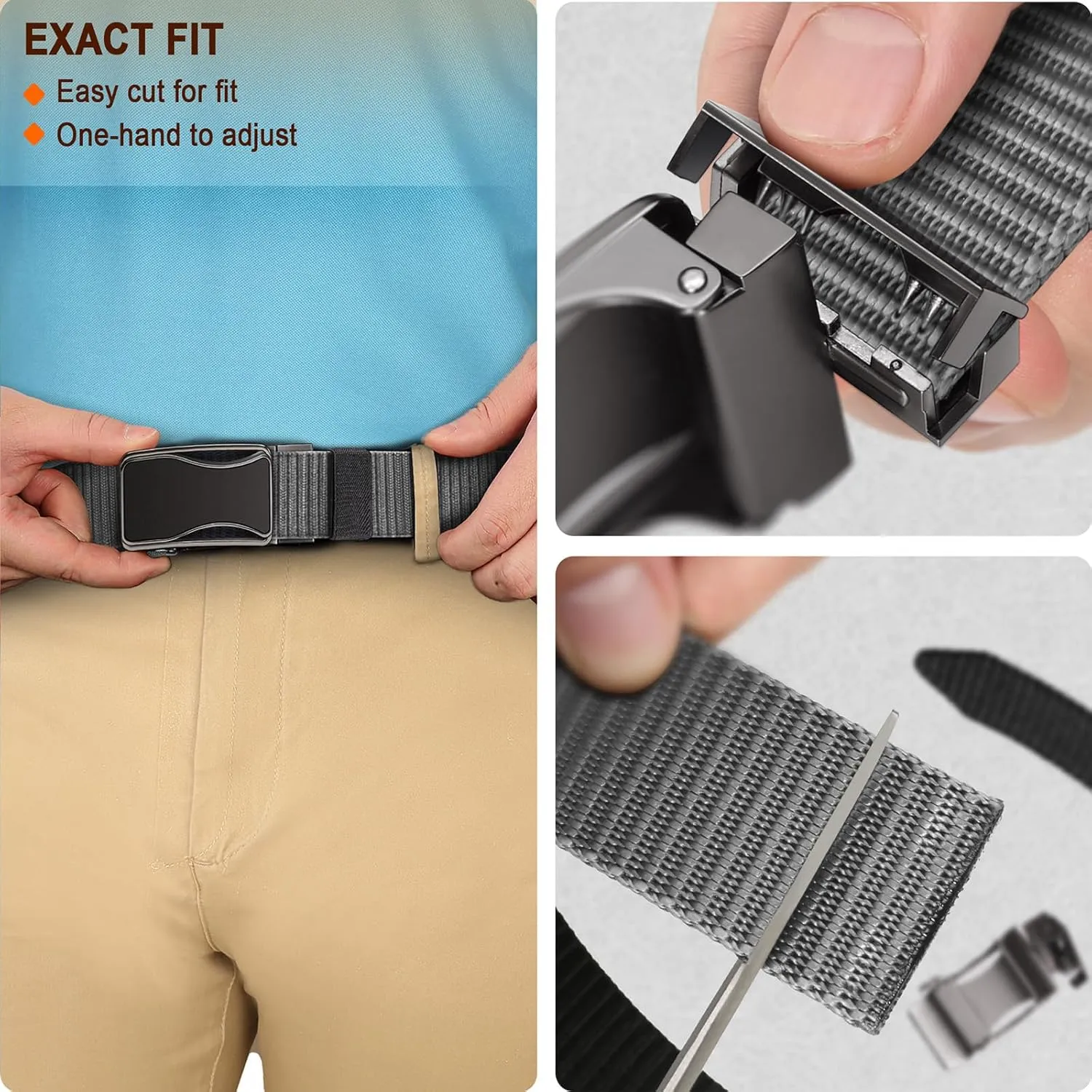 BULLIANT Mens Ratchet Belt Reversible,Web Nylon Casual Belt for Gift Men Golf Hiking Pants Jeans 2 In 1