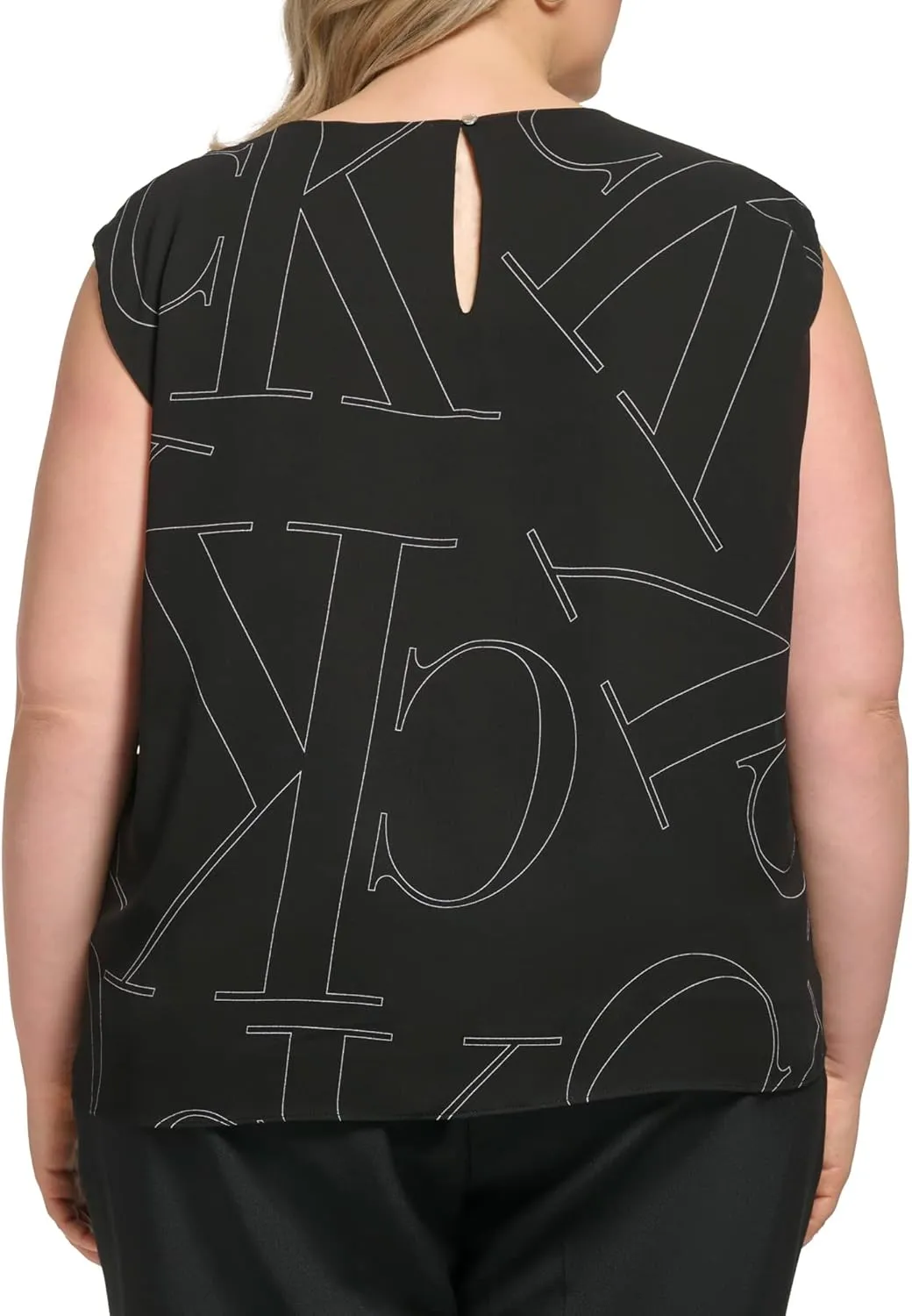 Calvin Klein Plus Size Twist-Front Logo-Print Top