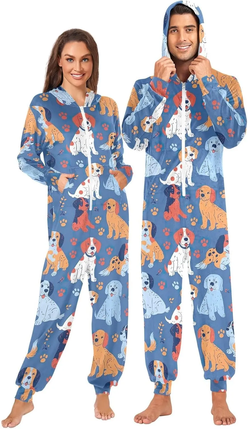 CHIFIGNO Pajama Onesie for Adults One-Piece Halloween Costume Christmas Sleepwear Onesie Outfit Lounge Wear