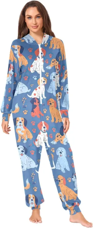 CHIFIGNO Pajama Onesie for Adults One-Piece Halloween Costume Christmas Sleepwear Onesie Outfit Lounge Wear