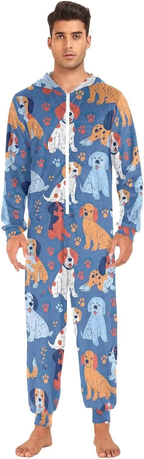 CHIFIGNO Pajama Onesie for Adults One-Piece Halloween Costume Christmas Sleepwear Onesie Outfit Lounge Wear