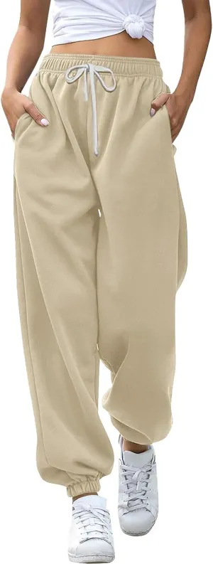 Cinch Bottom Sweatpants 2024 Women's Casual High Waisted Pockets Joggers Sport Workout Active Baggy Lounge Trousers
