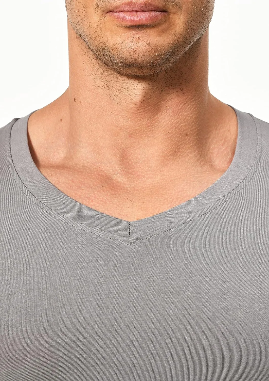 Comfneat Men's Undershirts Viscose V-Neck Cool Feeling T-Shirt 3-Pack