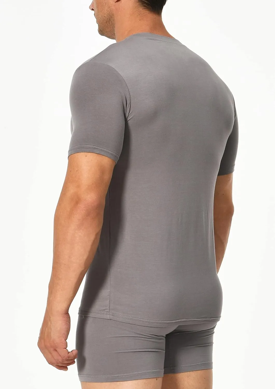 Comfneat Men's Undershirts Viscose V-Neck Cool Feeling T-Shirt 3-Pack