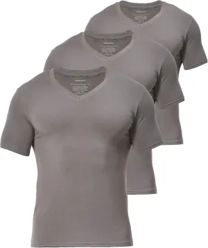 Comfneat Men's Undershirts Viscose V-Neck Cool Feeling T-Shirt 3-Pack