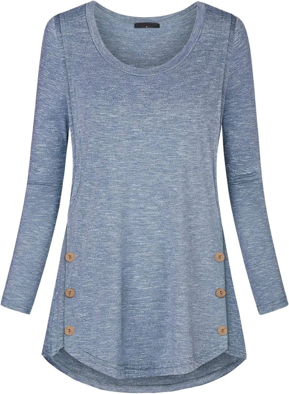 connche Women's Button Side Maternity Tunic Nursing Tops for Breastfeeding