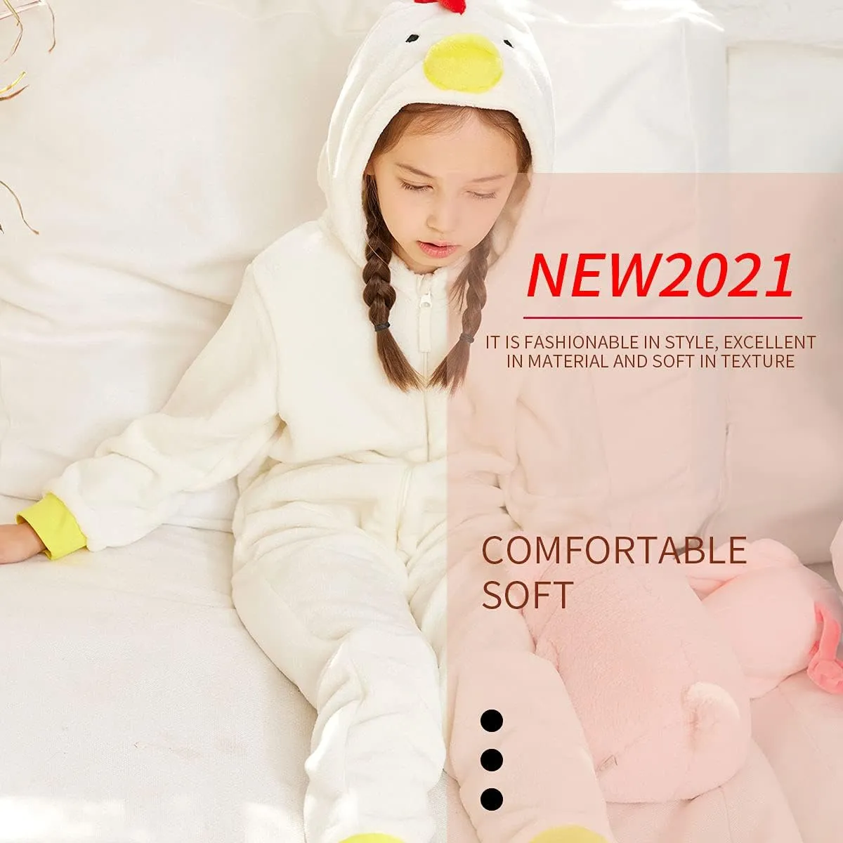 COSUSKET Kids Snug Fit Flannel Brown Bear Costume Animal Onesie Pajamas for Boys Girls Gifts