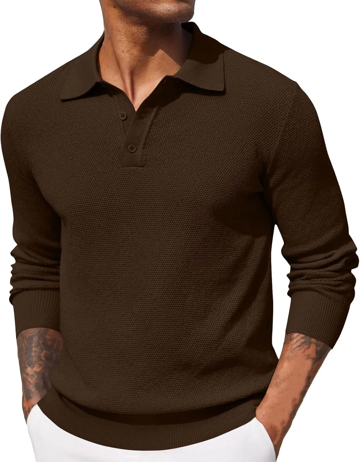 Cotton Long Sleeve Shirt Men Long Sleeved Shirt Mens Polo T Shirts Trucker Shirts for Men Men's Quarter Zip