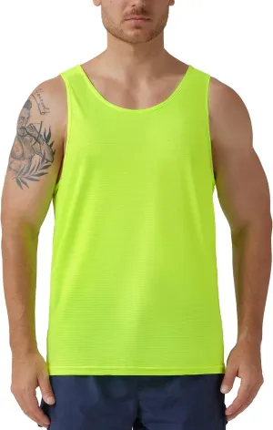 CQC Men's Sleeveless Shirts Gym Workout Running Quick Dry Tank Top Beach Swim Muscle Athletic Shirt