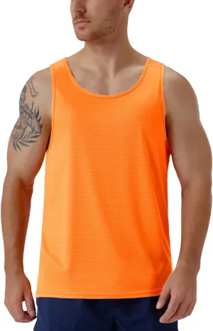 CQC Men's Sleeveless Shirts Gym Workout Running Quick Dry Tank Top Beach Swim Muscle Athletic Shirt