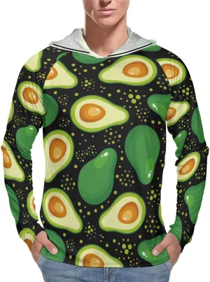 Cute Cartoon Avocado (2) Men's Quick Dry Long Sleeve Shirts UV Sun Protection Moisture Wicking T-Shirt