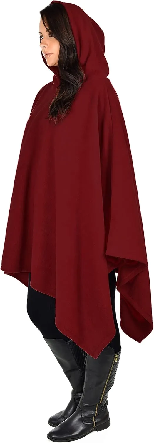 Dare2BStylish Women Poncho Style Hoodie Sweater Fleece Cover Up for Cold Weather