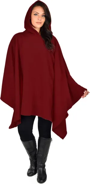 Dare2BStylish Women Poncho Style Hoodie Sweater Fleece Cover Up for Cold Weather