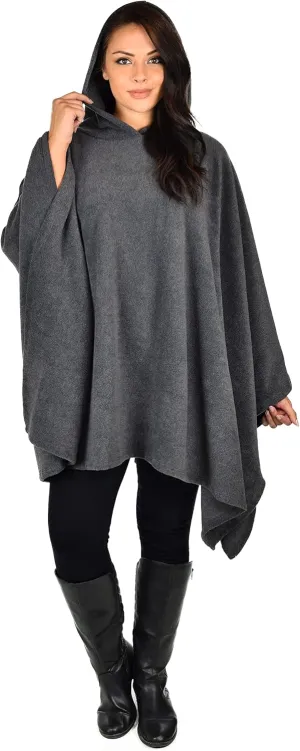 Dare2BStylish Women Poncho Style Hoodie Sweater Fleece Cover Up for Cold Weather