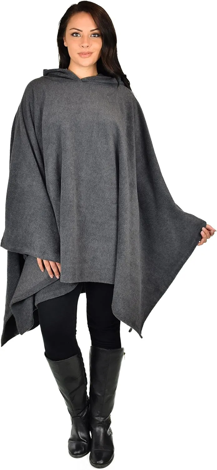 Dare2BStylish Women Poncho Style Hoodie Sweater Fleece Cover Up for Cold Weather