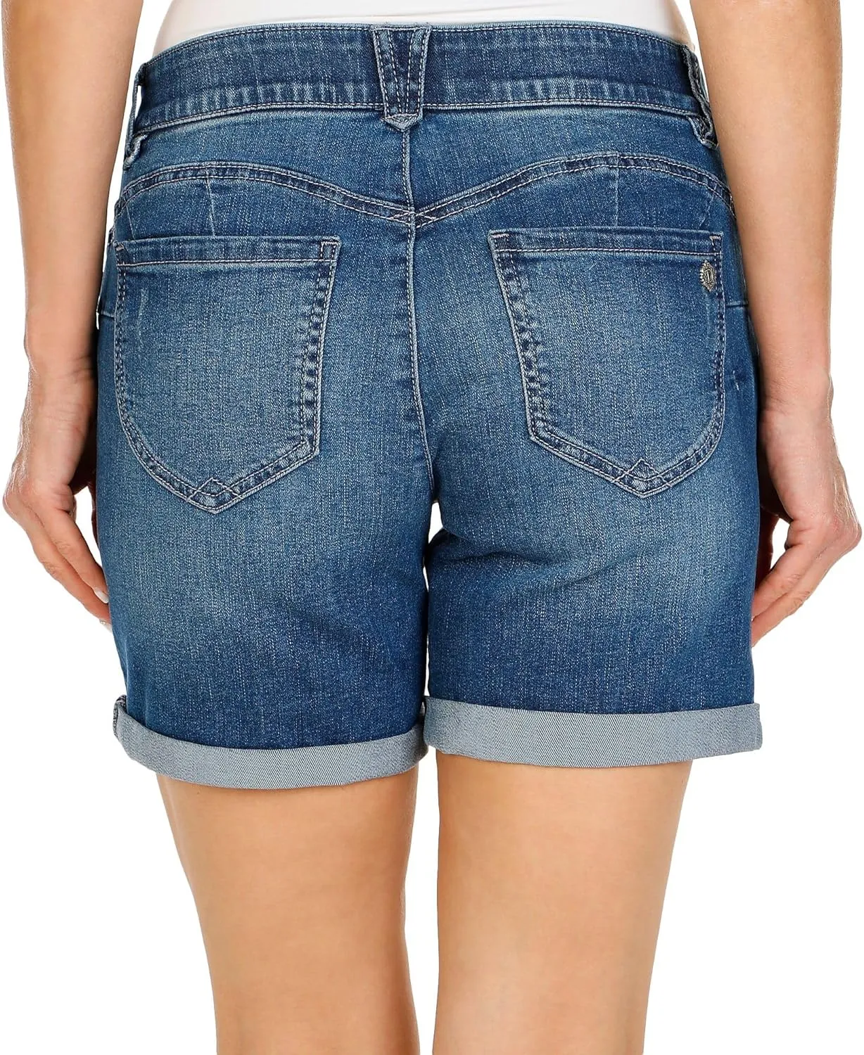 Democracy womens "Ab"solution Petite 6" Cuffed Denim Short