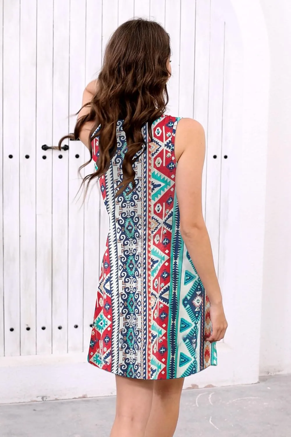Disamer Summer Dresses for Women 2025 Beach Vacation Clothes Casual Dress Boho Spring Dresses Pleated Sleeveless Sundresses