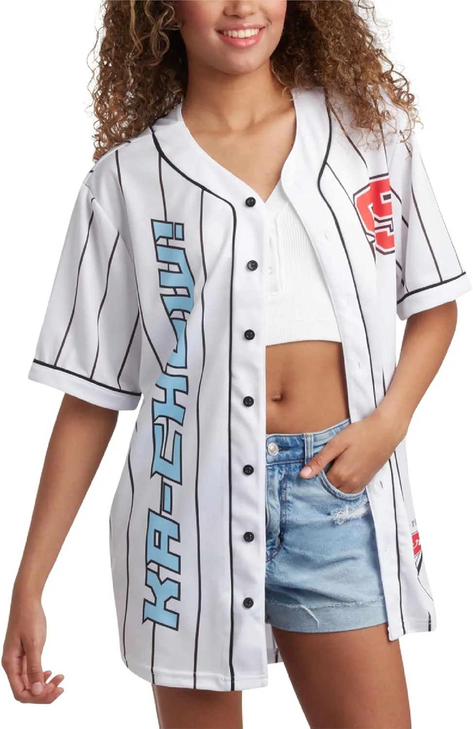 Disney Womens Baseball Jersey - Mickey Mouse Lightning McQueen Marie, Lilo and Stitch Womens Baseball Shirt (Sizes: S-XL)
