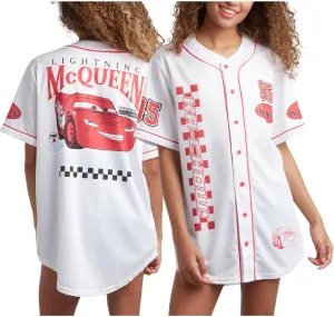Disney Womens Baseball Jersey - Mickey Mouse Lightning McQueen Marie, Lilo and Stitch Womens Baseball Shirt (Sizes: S-XL)