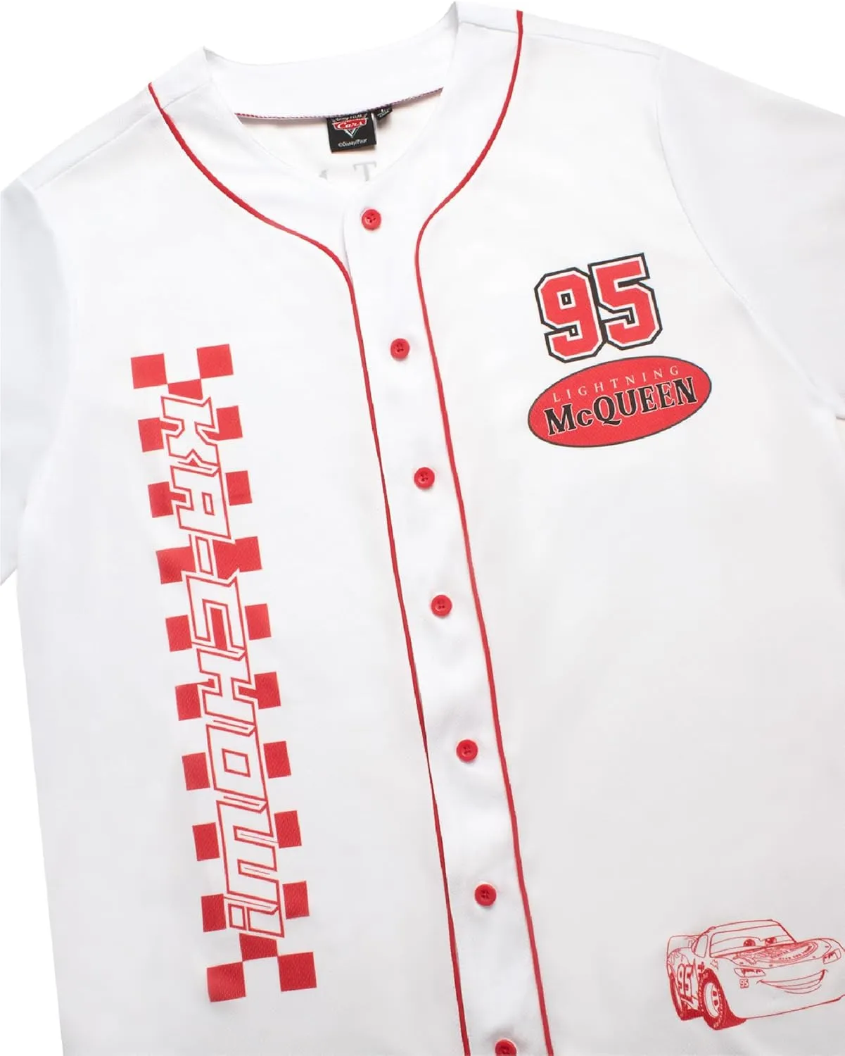 Disney Womens Baseball Jersey - Mickey Mouse Lightning McQueen Marie, Lilo and Stitch Womens Baseball Shirt (Sizes: S-XL)