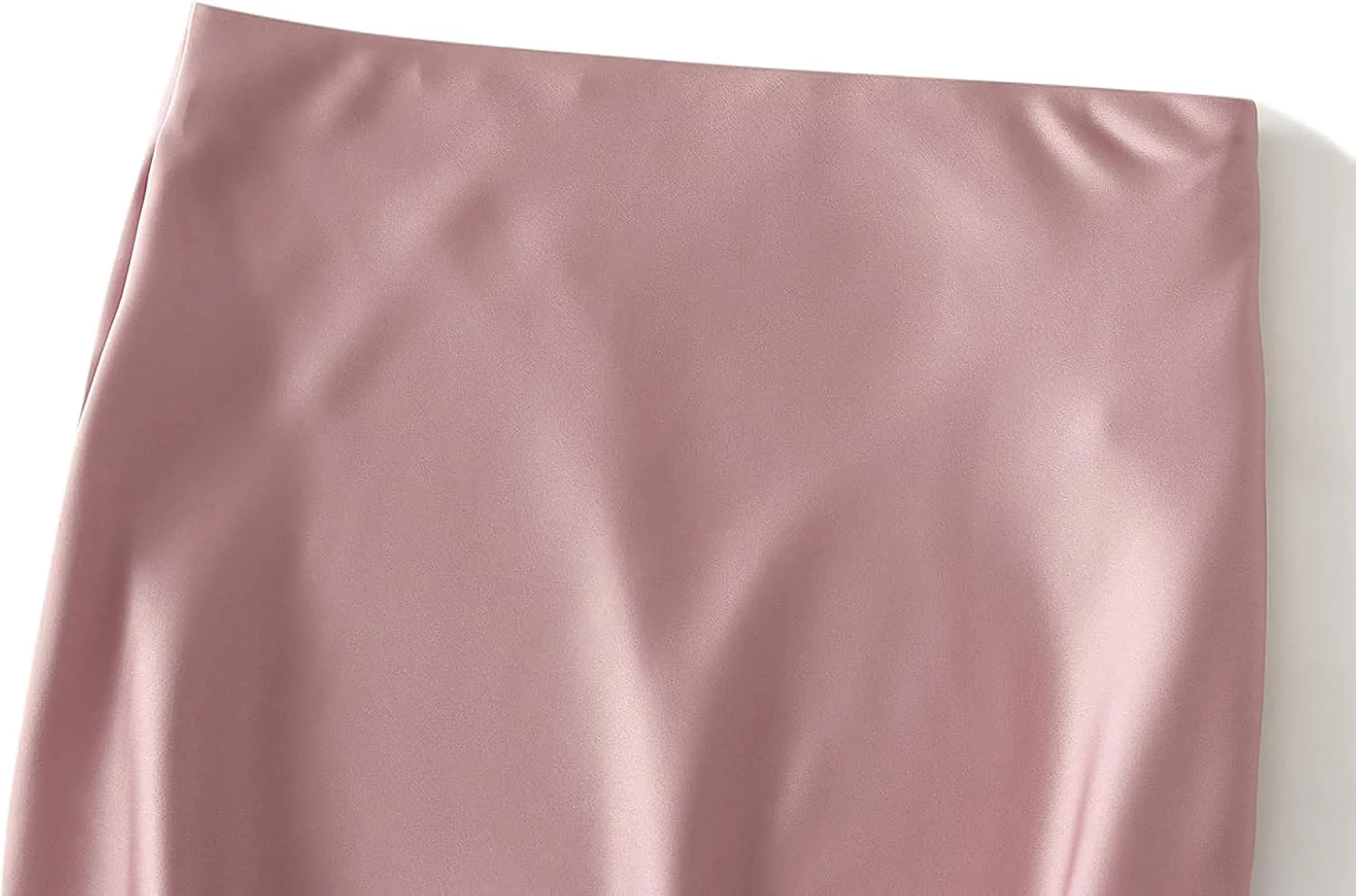ebossy Women's Elegant Satin Silk Fishtai Skirt A-line Slim Flared Mermaid Mid Long Skirt
