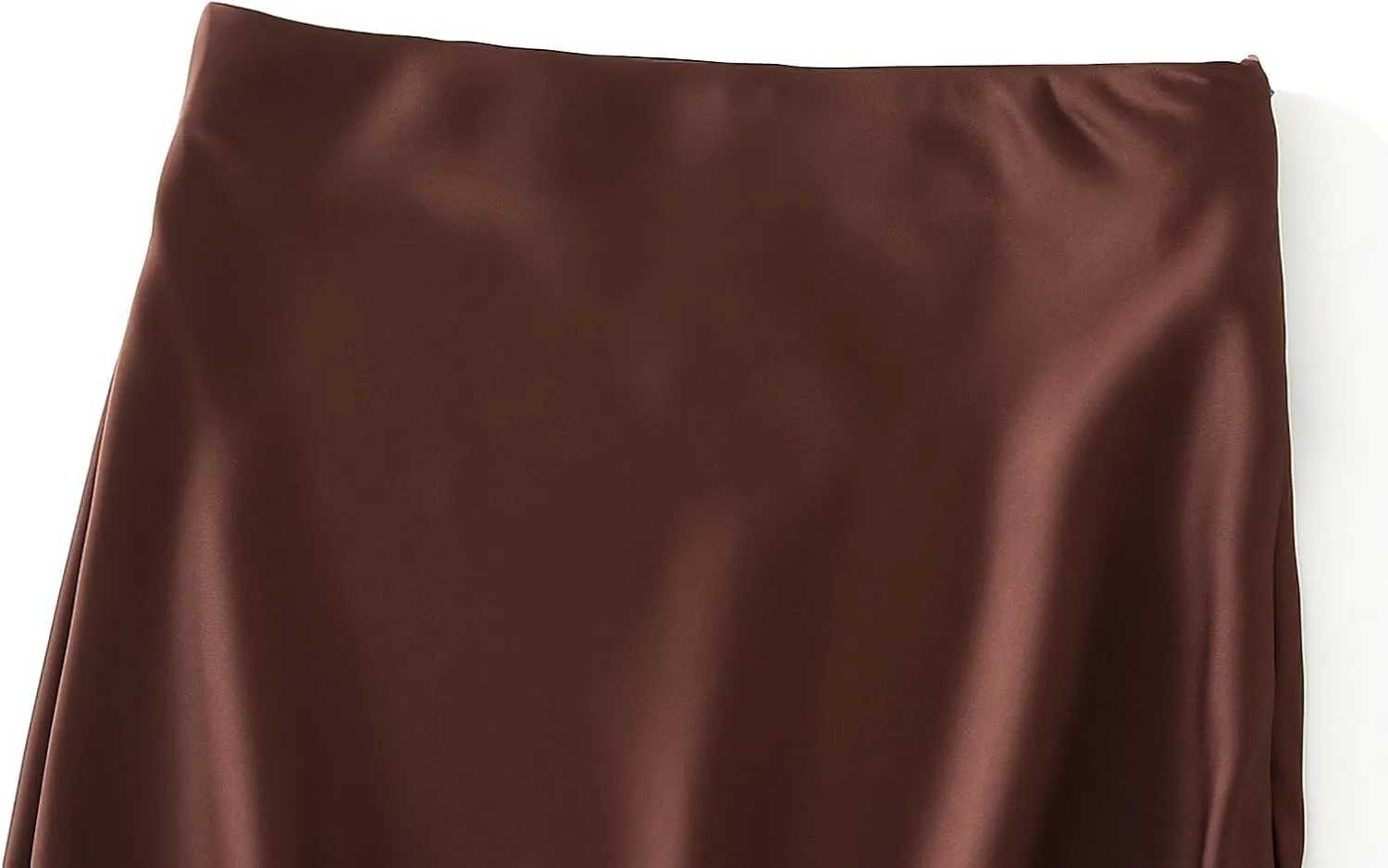 ebossy Women's Elegant Satin Silk Fishtai Skirt A-line Slim Flared Mermaid Mid Long Skirt