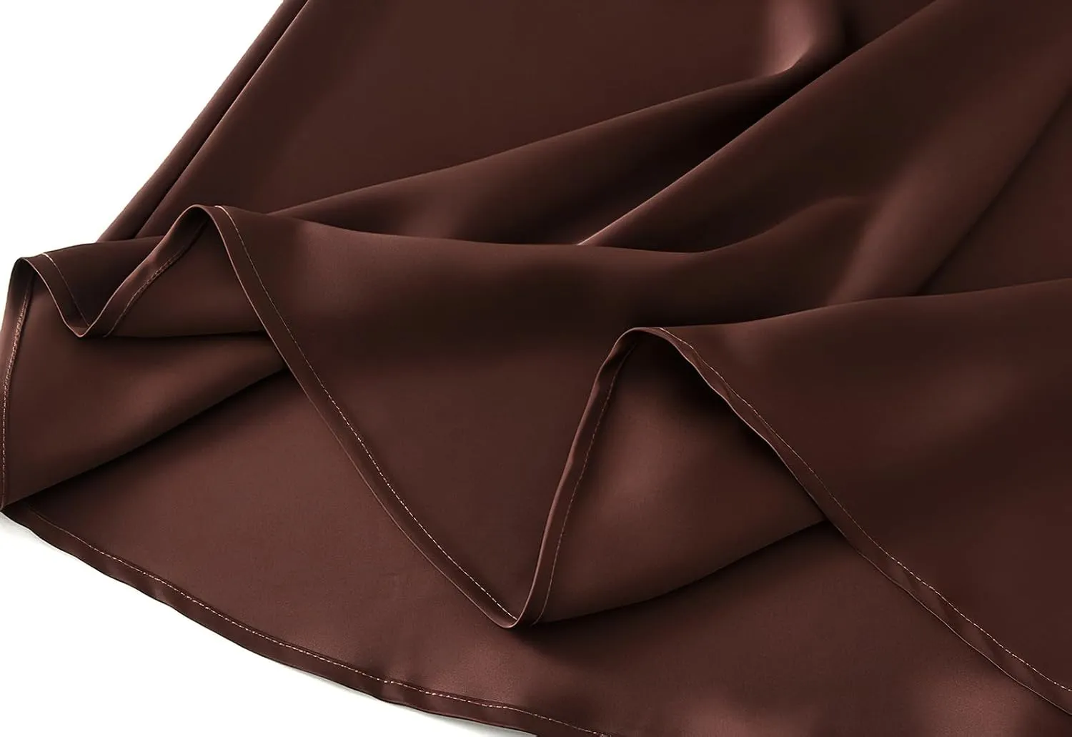 ebossy Women's Elegant Satin Silk Fishtai Skirt A-line Slim Flared Mermaid Mid Long Skirt