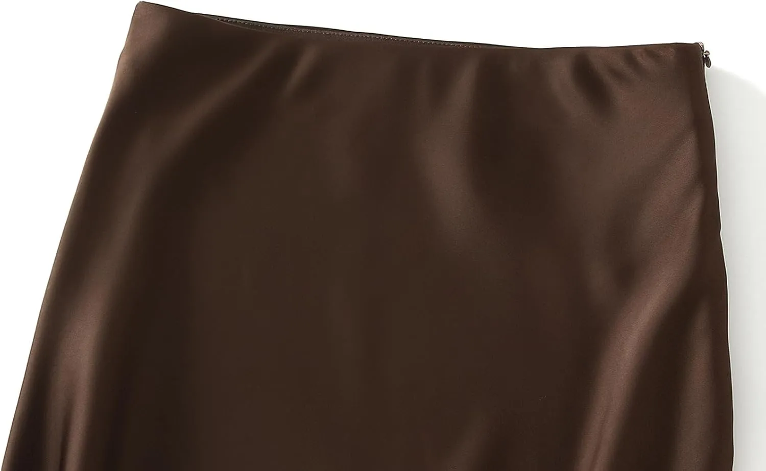 ebossy Women's Elegant Satin Silk Fishtai Skirt A-line Slim Flared Mermaid Mid Long Skirt
