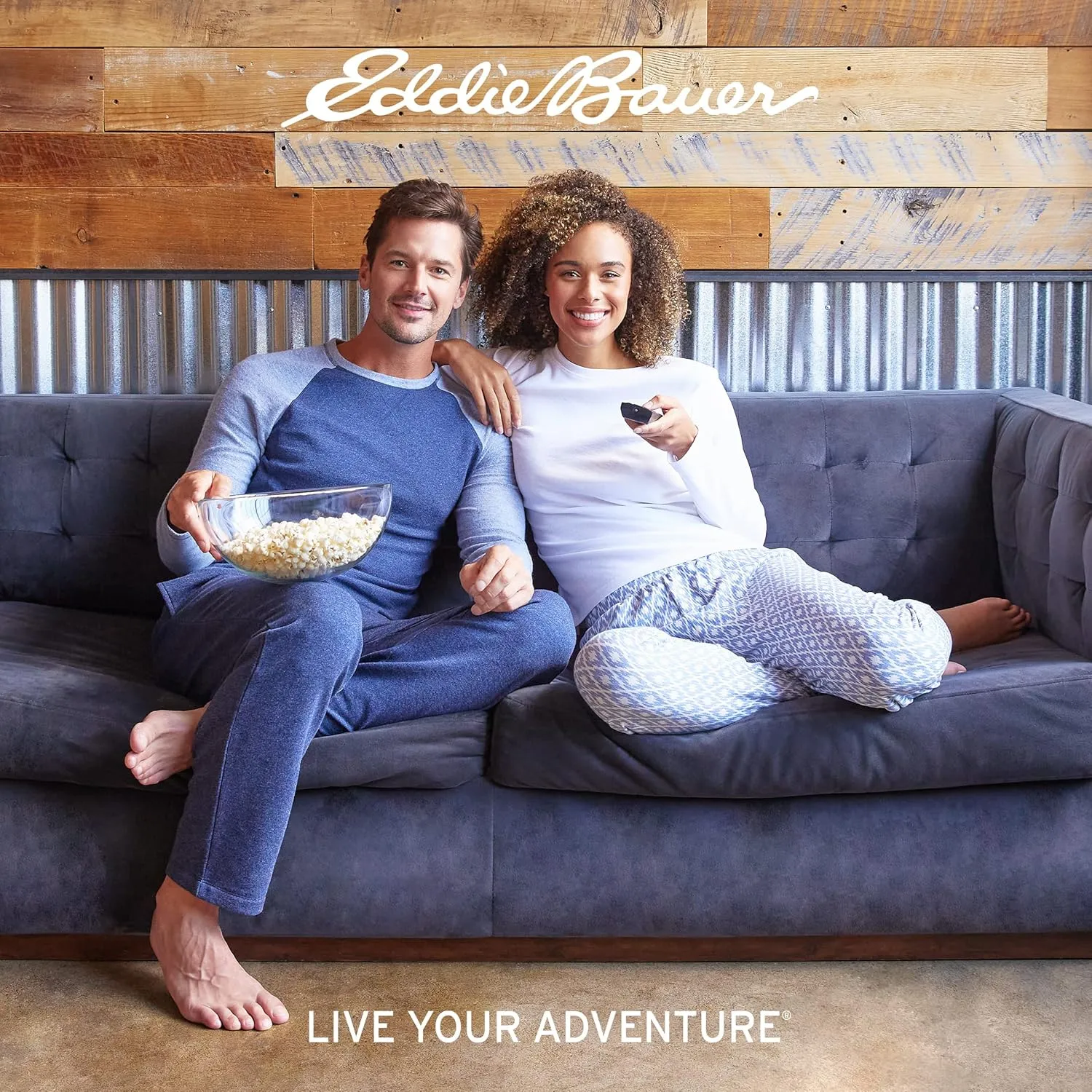 Eddie Bauer Mens Pajama Sets - Long Sleeve Shirt and Pants Sleepwear Set for Men | Ultra Soft and Warm Mens PJ Sets