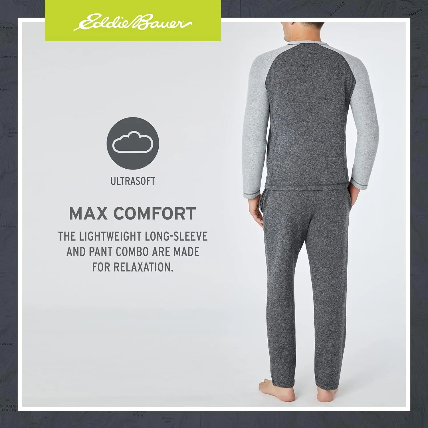 Eddie Bauer Mens Pajama Sets - Long Sleeve Shirt and Pants Sleepwear Set for Men | Ultra Soft and Warm Mens PJ Sets
