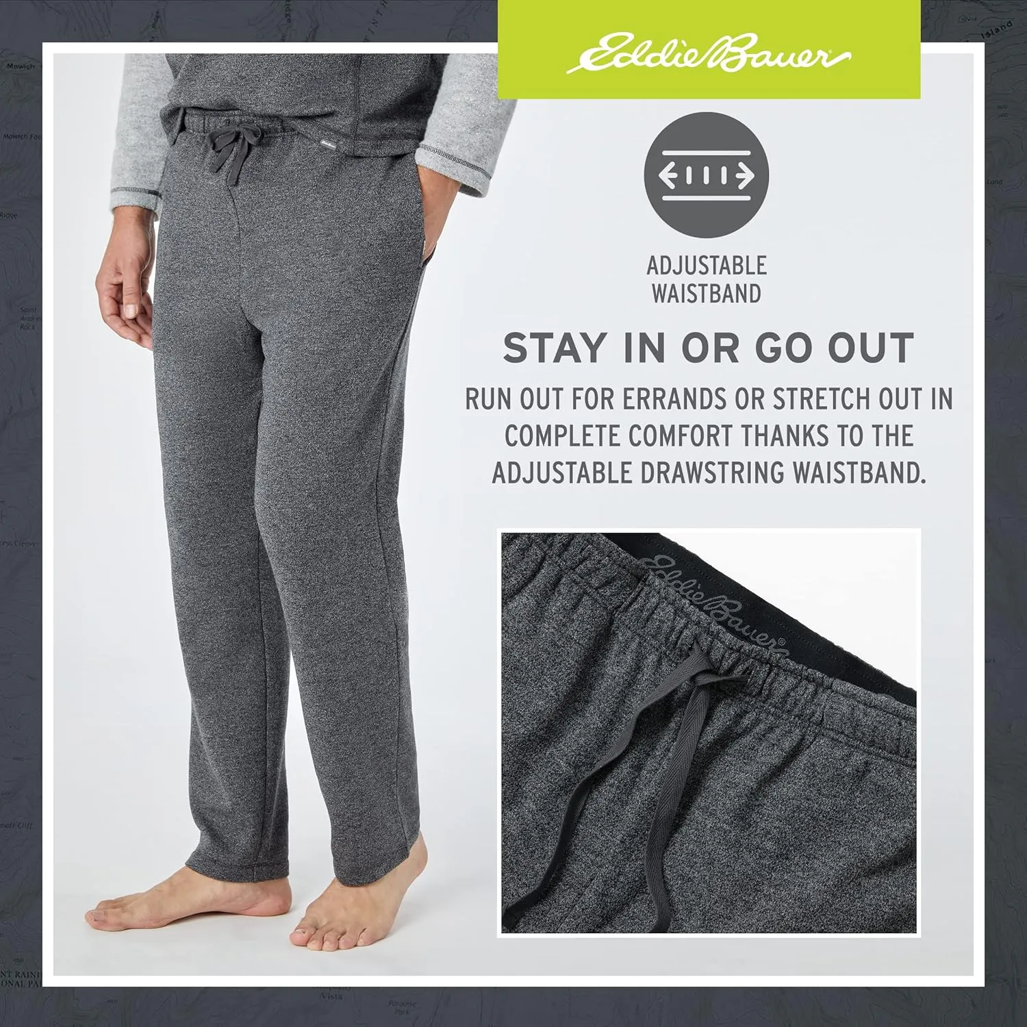 Eddie Bauer Mens Pajama Sets - Long Sleeve Shirt and Pants Sleepwear Set for Men | Ultra Soft and Warm Mens PJ Sets