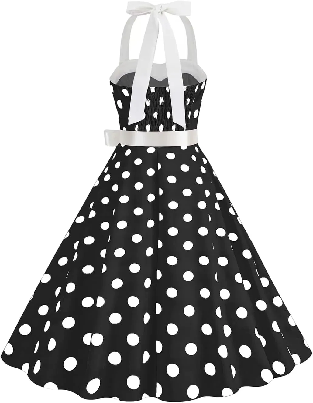 EFOFEI Women's Slim Fit Audrey Hepburn Dress Summer Vintage Sleeveless Dress Festival Party Halter Neck Dress