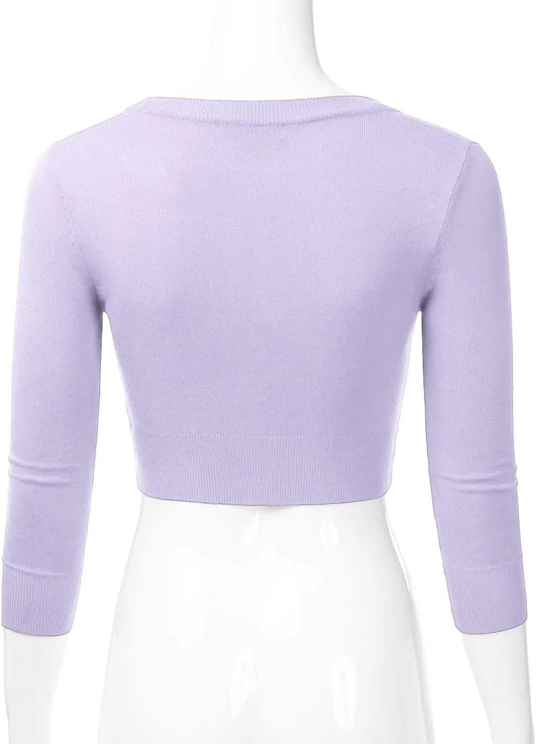 EIMIN Women's Button Down 3/4 Sleeve Cropped Bolero Cardigan Sweater (S-3XL)