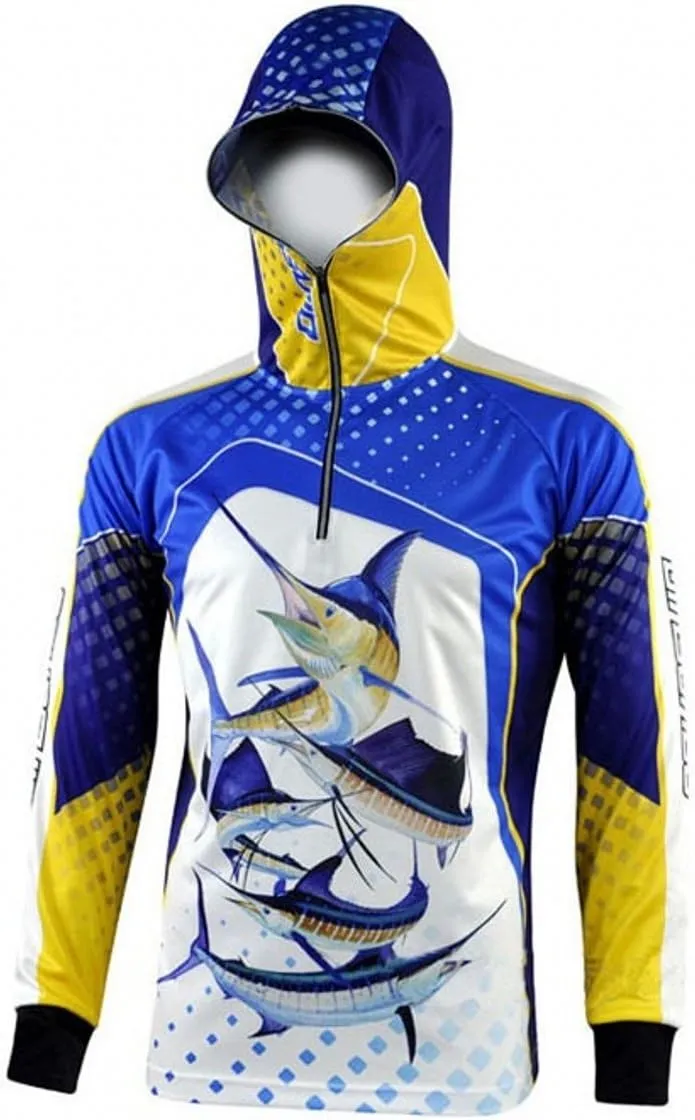 ESEL Men's Fishing Shirt Long Sleeve UPF 50 Sun uv Protection Microfiber Moisture Wicking Performance Quick Dry Hoodie