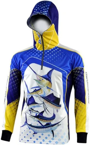 ESEL Men's Fishing Shirt Long Sleeve UPF 50 Sun uv Protection Microfiber Moisture Wicking Performance Quick Dry Hoodie