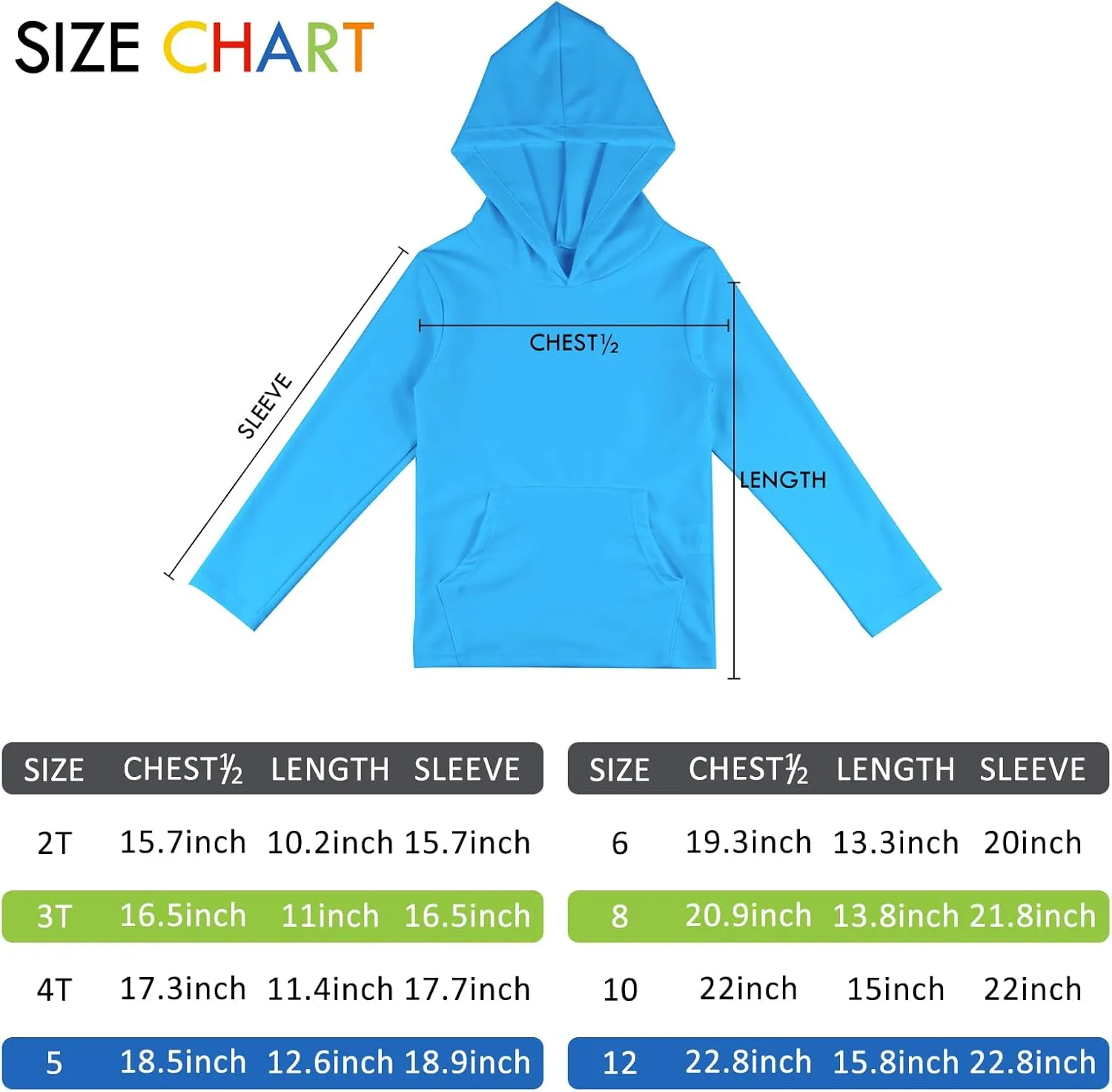 ESTAMICO Boys Hooded Rash Guard Shirts Kids Long Sleeves Quick Dry Surf Shirt UPF 50  Sun Protection Swimwear for 2-12 Years