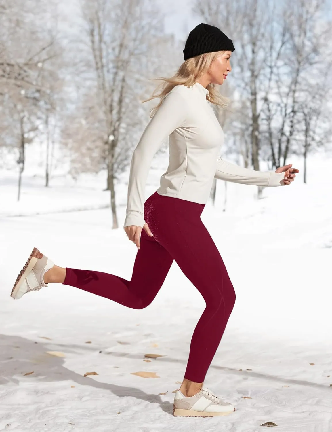 Ewedoos Fleece Lined Leggings with Pockets for Women Thermal Warm Winter Leggings for Women High Waisted Workout Yoga Pants
